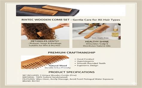 Buy RIXTEC Neem Wooden Comb Set for Women & Men | Wooden combs combo ...