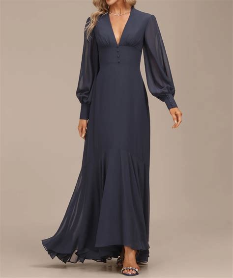 Buy A-Line Asymmetrical | Evening Dress With Buttons