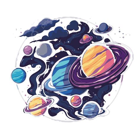 Space Planets And Stars In Color Design Clipart Vector, Space Clipart ...