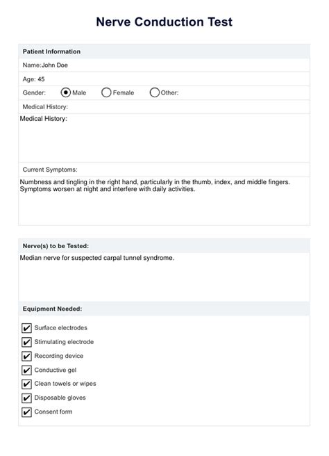 Nerve Conduction Test & Example | Free PDF Download