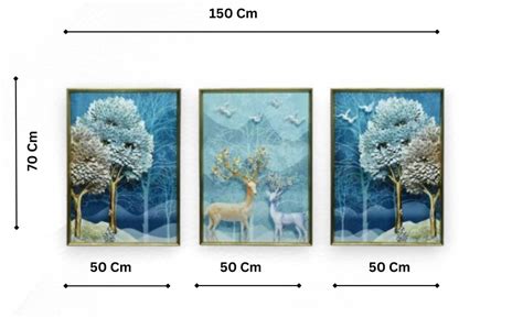 The Fabled Forest Crystal Glass Painting Set of 3 (150 x 70 Cm) - Punam ...