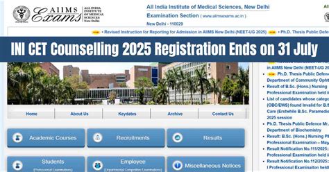 INI CET 2025 Open Round Counselling Registration Closes Today at 5 PM ...