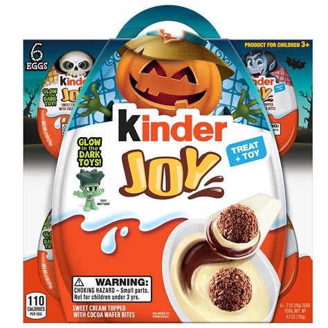 Kinder Joy Chocolate Egg + Glow in the Dark Halloween Toy - Shop Candy ...