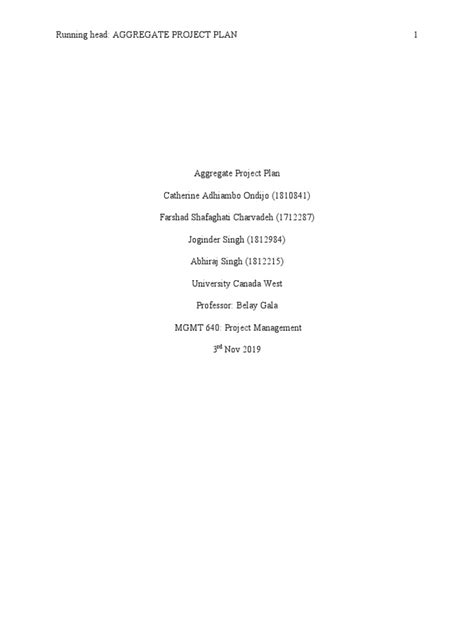 Image result for Aggregate Project Plan