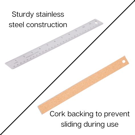 Buy 1InTheOffice Metal Ruler 12 Inch, Stainless Steel 12 Inch Ruler ...