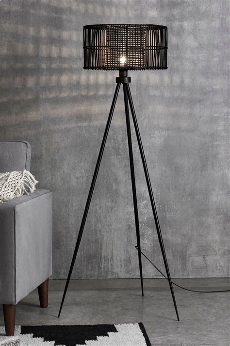 Next kai rattan tripod floor lamp black – Artofit