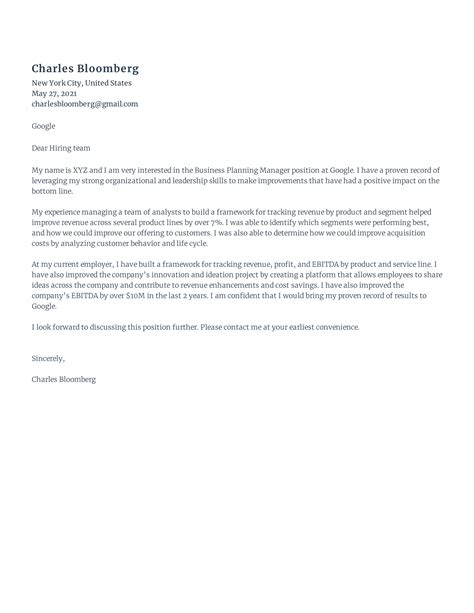 Business Plan Cover Letter 的图像结果