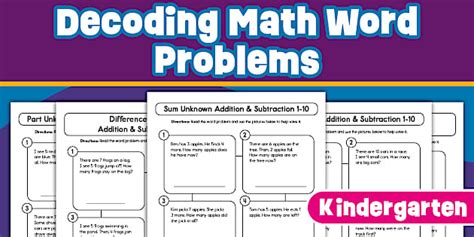 Decoding Math Word Problems for Kindergarten | Twinkl USA
