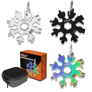 19 in 1 Snowflake Multitool Keychain Multi-Tool, 3 Pack Keychain Multi ...
