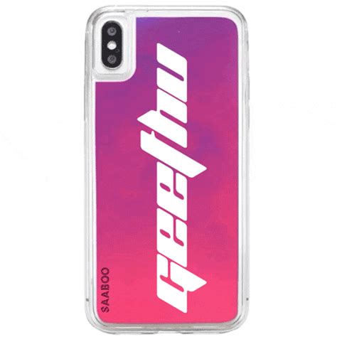 Pink Neon Sand Glow Case With Bold Font – S A A B O O