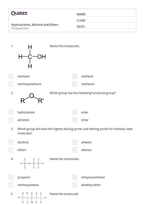 50+ alkanes cycloalkanes and functional groups worksheets for 9th Class ...