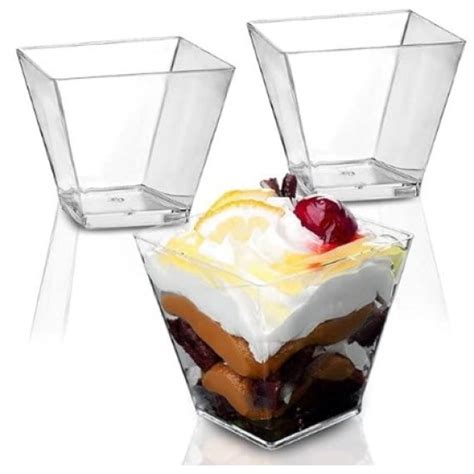 160Ml Pl (Pack Of 50) Transparent Pudding Dessert Cup