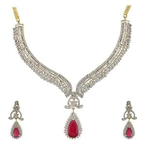Buy Artificial Jewellery Com Ad Collection Pink Gold Plated Necklace ...