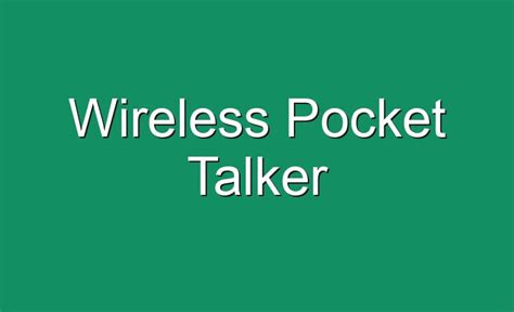 Image result for Pocket Talker Tutorial