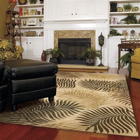 KAS Rugs Havana 2 x 8 Wool Natural Indoor Floral/Botanical Tropical ...