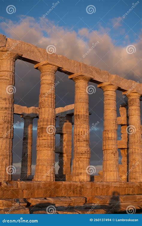 Sounion, Temple of Poseidon, Greece Stock Photo - Image of landmark ...