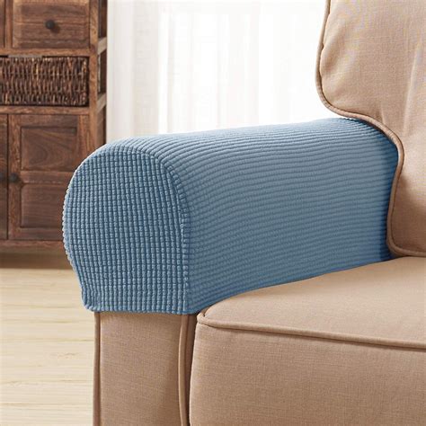 Subrtex Spandex Stretch Fabric Armrest Covers Anti-Slip Furniture Protector Armchair Slipcovers ...