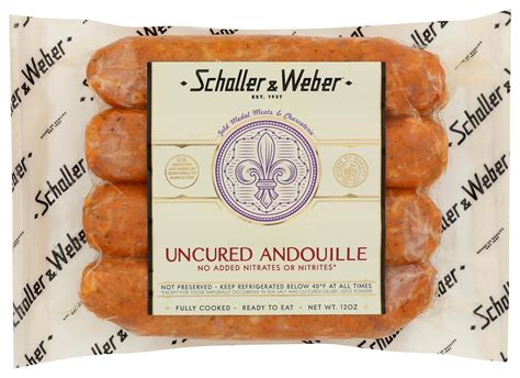 Amazon.com: Schaller & Weber Uncured Andouille Pork Sausage, Hickory ...