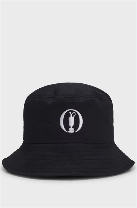 BOSS - The Open cotton bucket hat with embroidered branding - Black