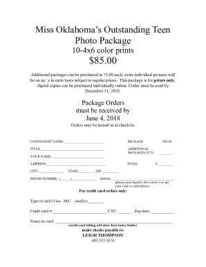 Fillable Online 2018 MOOT pic order form Fax Email Print - pdfFiller