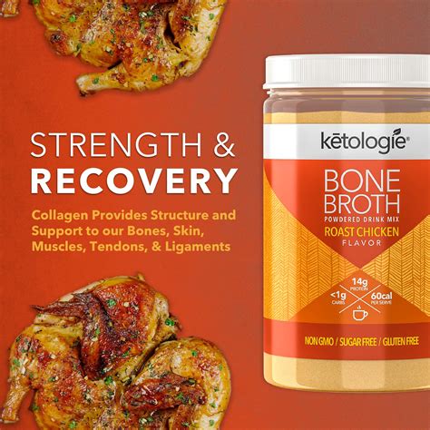 Buy Ketologie Hydrolyzed Bovine Collagen Bone Broth Powder Grass-Fed ...