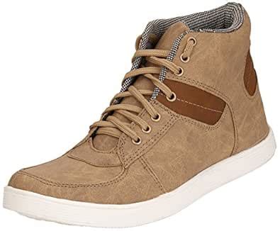 Buy Addition-10 Men's Beige Synthetic High Top Shoes (10 UK) at Amazon.in