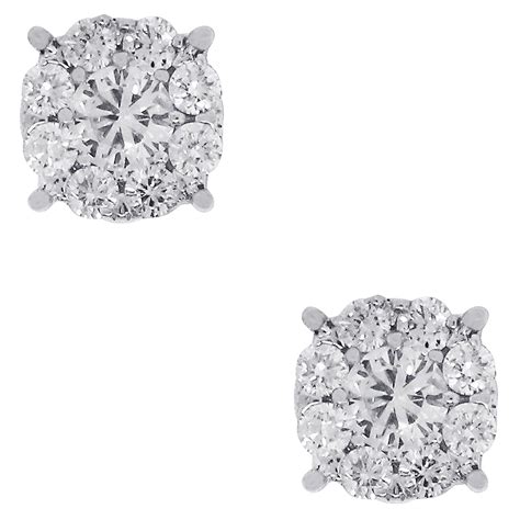 Cluster Diamond Earrings 3 Carat For Sale at 1stDibs | 3 carat diamond ...
