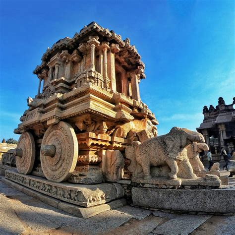 The Stone Chariot At Hampi In Karnataka - Temples Of India - Posters by ...