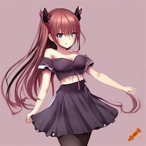 Cute anime girl pose on Craiyon