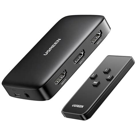 UGREEN 4K HDMI Switch, 3 in 1 Out HDMI Switcher Splitter Box with IR ...
