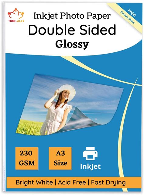 True-Ally A4 Double Sided Glossy Inkjet Photo Paper Size - 8.5x11 ...