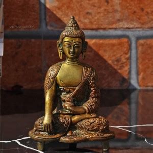 vintage gulley Brass Buddha I Medicine Buddha Pose Buddha Showpiece ...