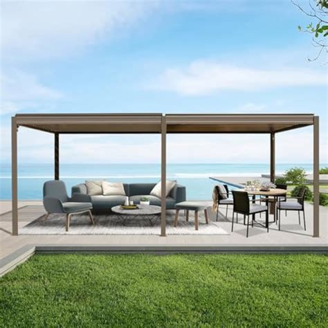 Domi outdoor living Domi Louvered Pergola 10X20FT, Aluminum Pergola ...