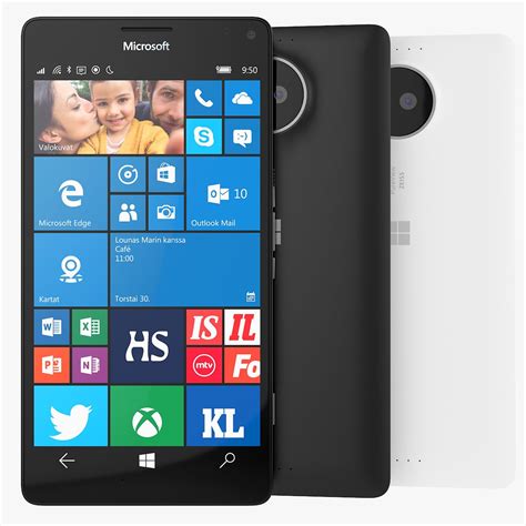 Smartphone Microsoft Lumia 950 XL in bianco e nero Modello 3D $39 ...