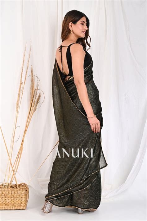 Black Cocktail Saree Cocktail Saree – Anuki.in