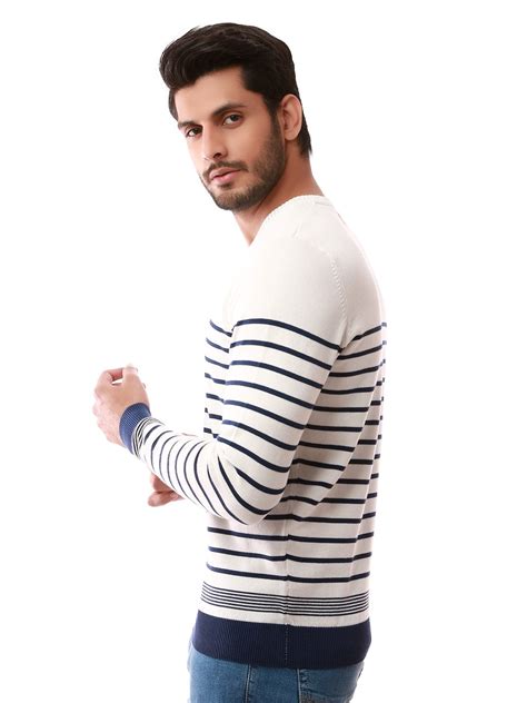edenrobe Men's White Sweater - EMTSWT19-001 – edenrobe Pakistan