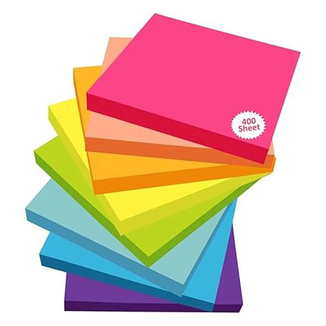 Cubic Multicolour Sticky Notes – 400 Sheets | 5 Bright Colours (80 ...