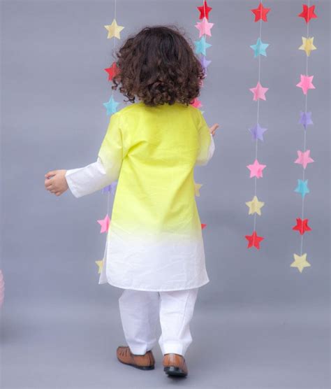 Shop Trendy Yellow White Ombre Kurta with Pant for Boys – FayonKids