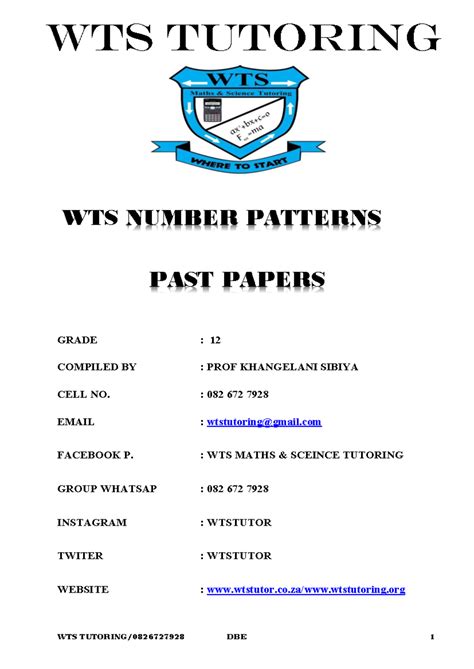 Image result for Mathematics Grade 12 Number Patterns