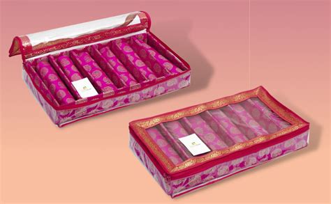 HomeStrap 5 Rod Brocade Design Bangle Storage Box/Chudi Set Organizer ...