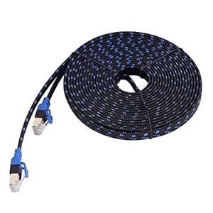 Ethernet Cable, Cat7 Dual-shielded Flat Ethernet Cable, 10GB ultra-high ...