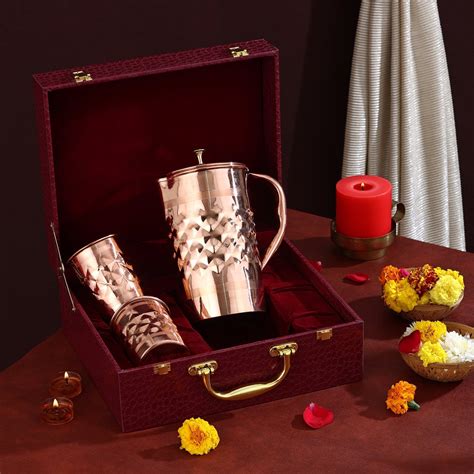 Pure Copper Diamond Jug Set - Unique Elegance for Your Table – CROCKERY ...