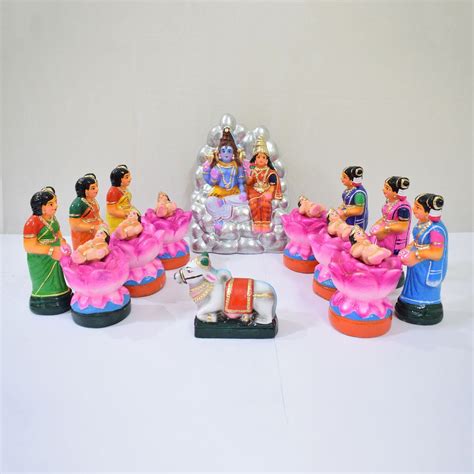 KARTHIGAI PENGAL SET OF 20 HANDMADE DUSSERA DOLL GOLLU DOLL BOMMALU ...