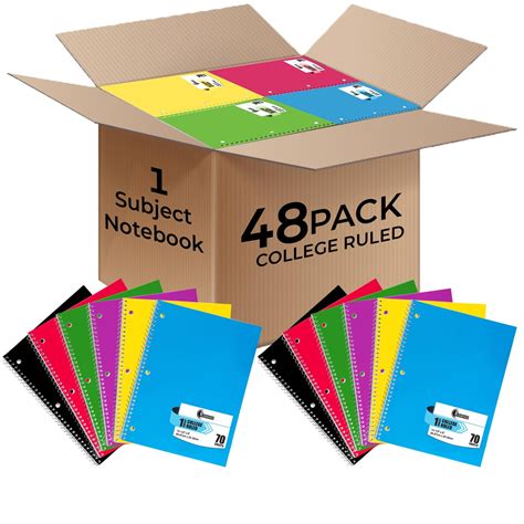 Rosmonde 1 Subject Spiral Notebooks Bulk, 48 Pack, College Ruled, 70 ...