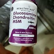 HealthyHey Nutrition Double Strength Glucosamine Chondroitin and MSM ...