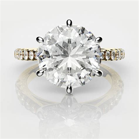 Round Brilliant Cut Tulip Detail Engagement Ring - Hyde Park Design
