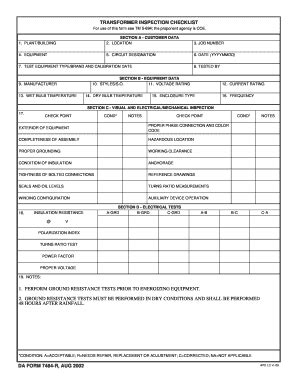 Transformer Visual Inspection Checklist Pdf 2020-2026 - Fill and Sign ...