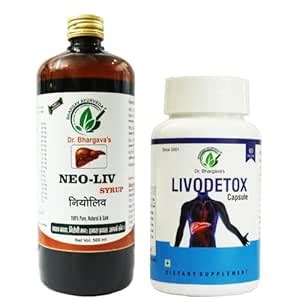 Buy Bhargav Ayurveda I Neo-Liv Syrup 500 ML & Livo Detox 60 Capsules ...