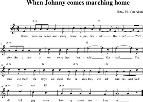 When Johnny comes marching home - Studentenliederboek