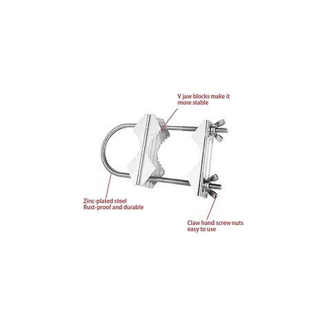 Buy Double Antenna Mast Clamp Heavy Duty Pole to Pole Mounting Kit V ...